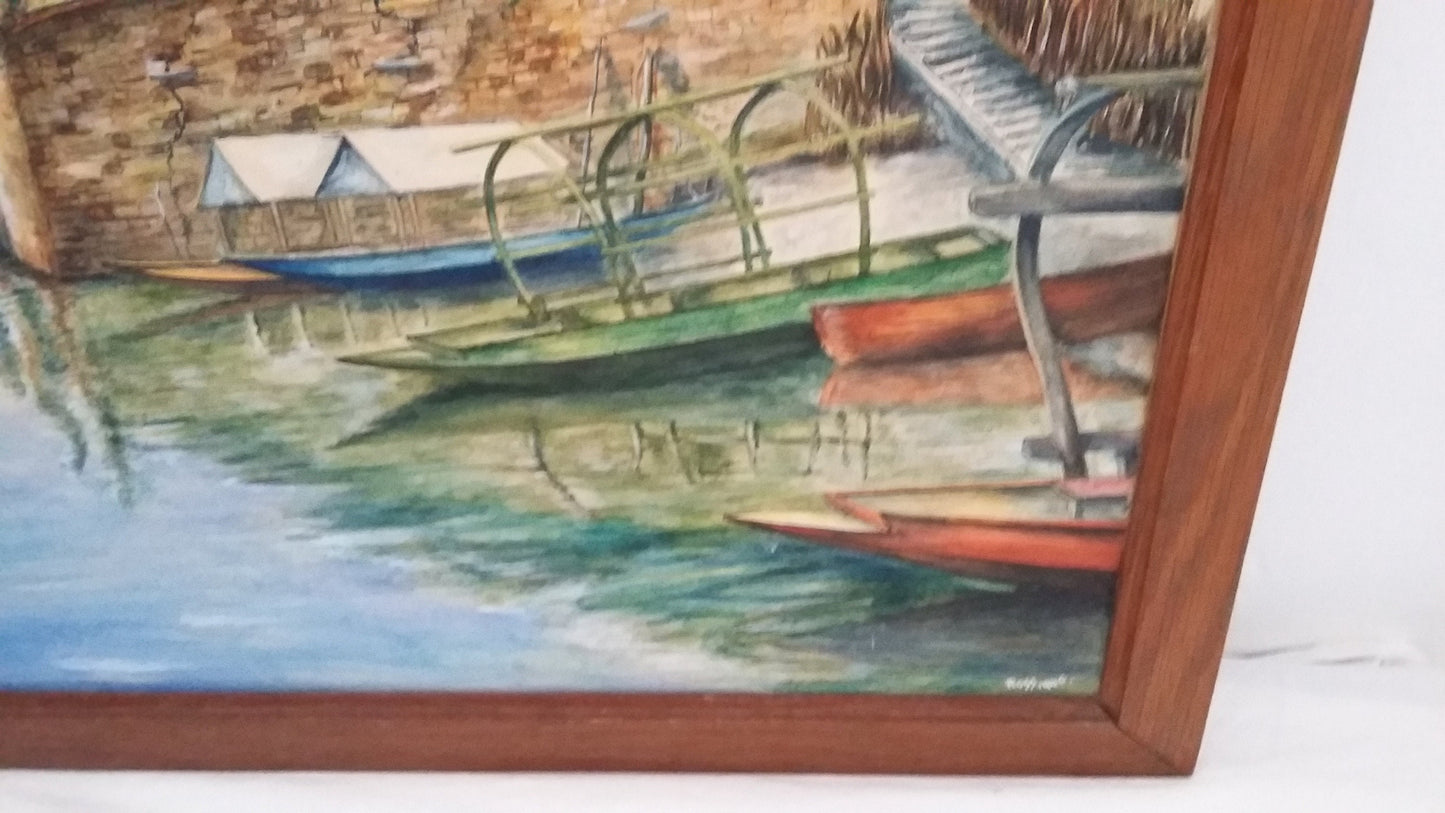 Vintage Original Watercolour c1940 Gandria Lake of Lugona Ross N Butler