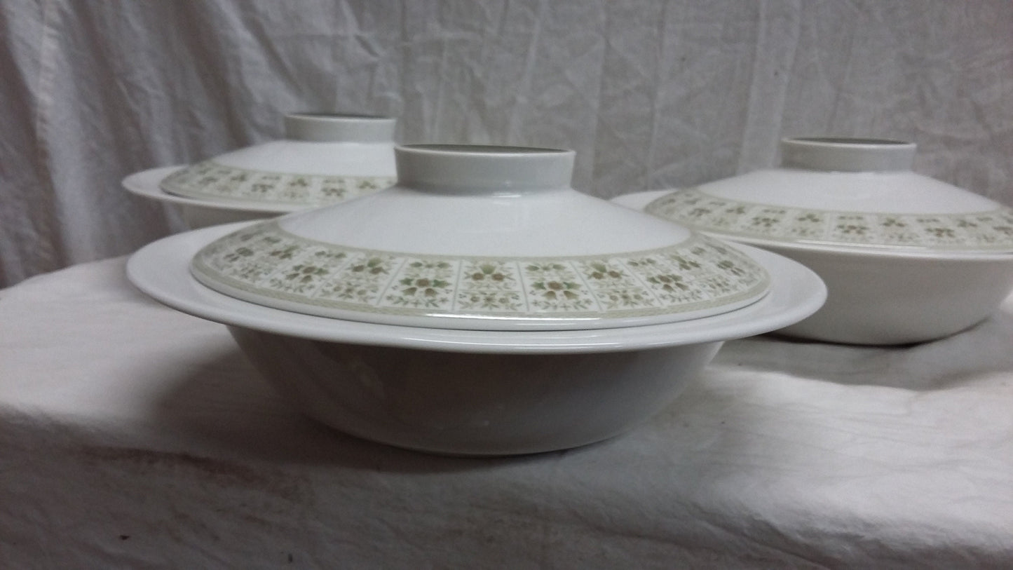 3 Vintage Royal Doulton Serving Tureens Samarra.