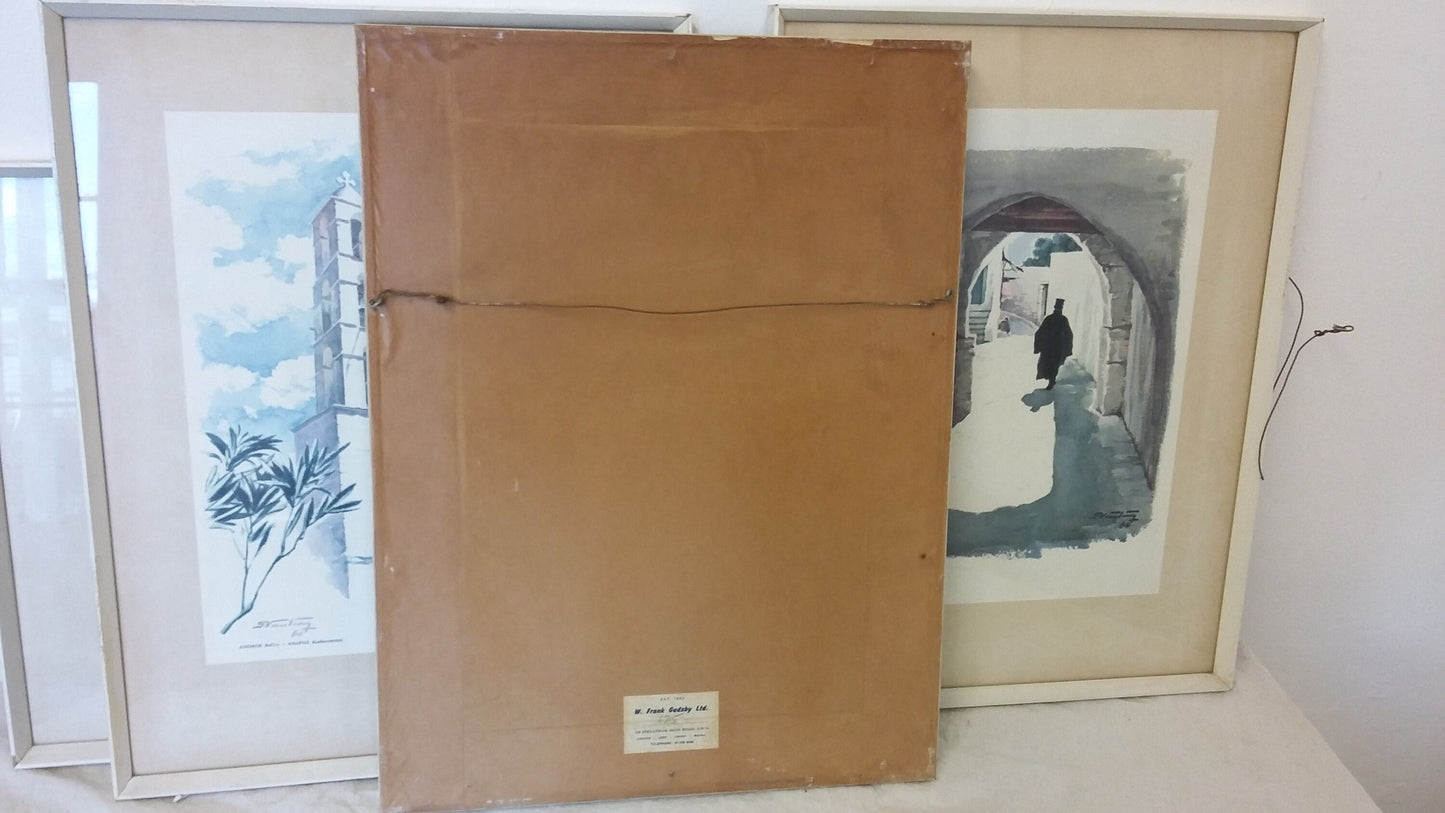 4 Original Vintage 1960’s Greek Greece Prints Andros Naxos x2 Santorin.