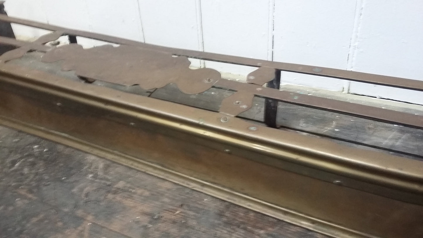 Vintage Heavy Brass Fender Fire Curb Fireplace.