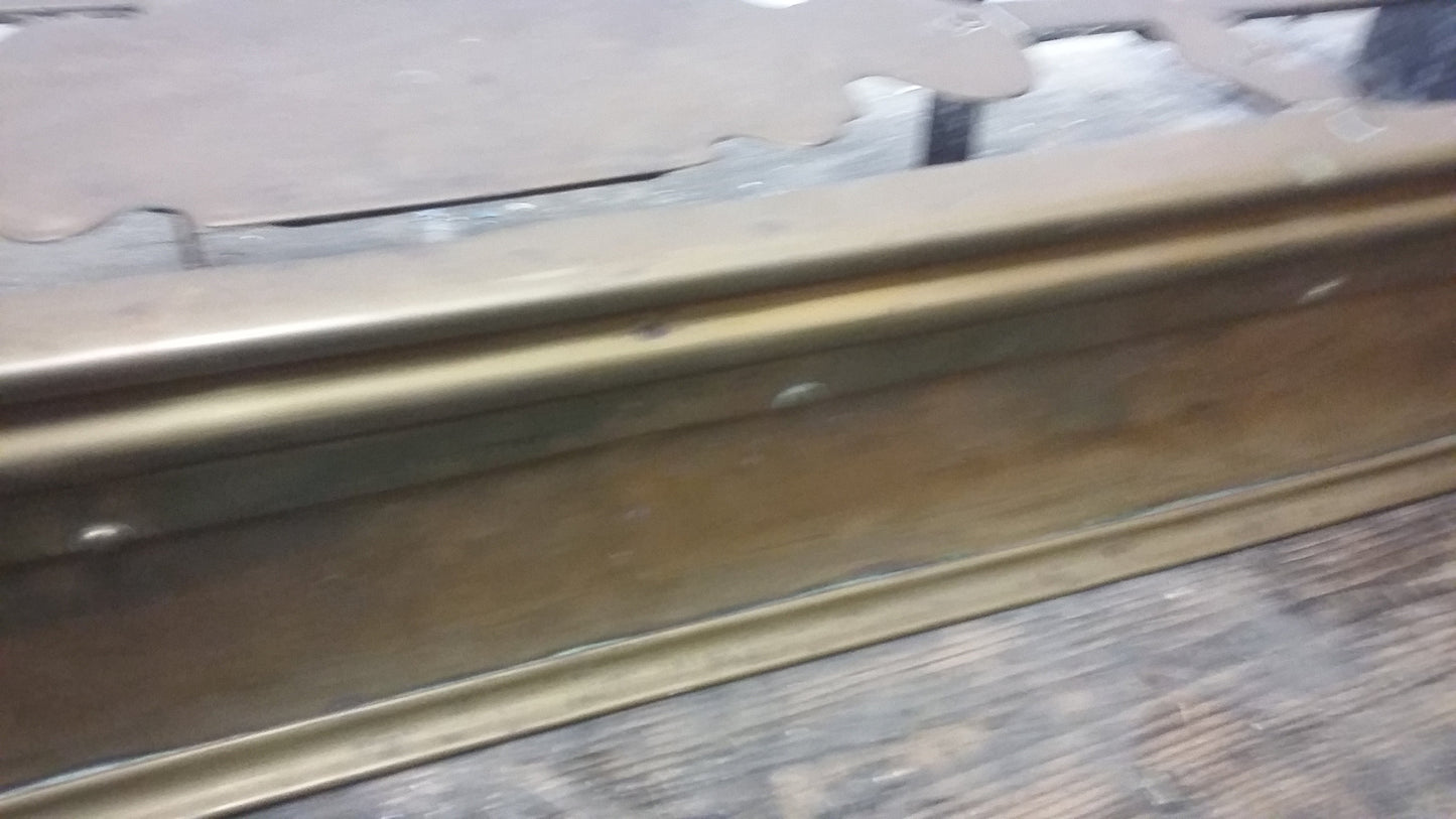 Vintage Heavy Brass Fender Fire Curb Fireplace.
