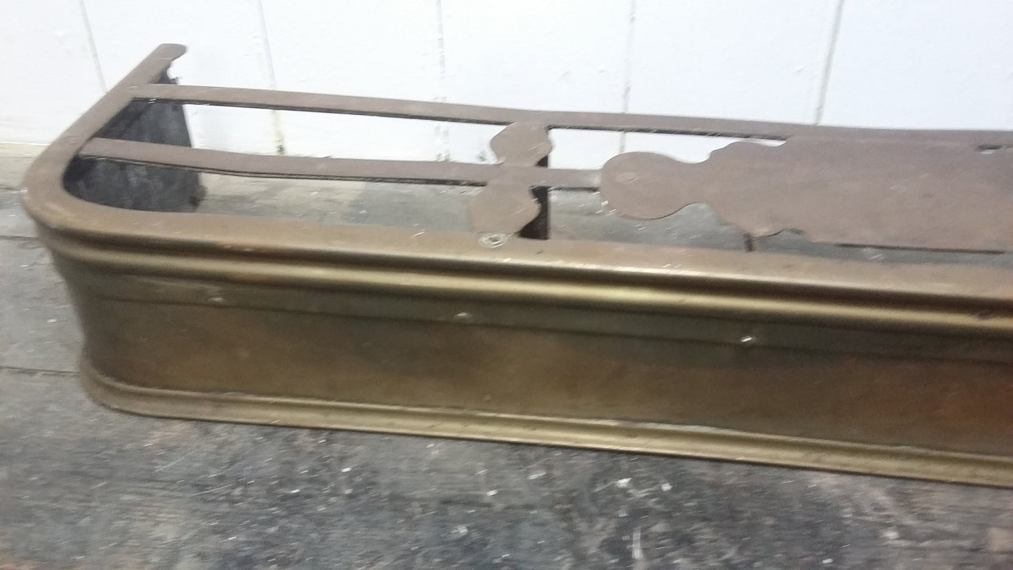 Vintage Heavy Brass Fender Fire Curb Fireplace.