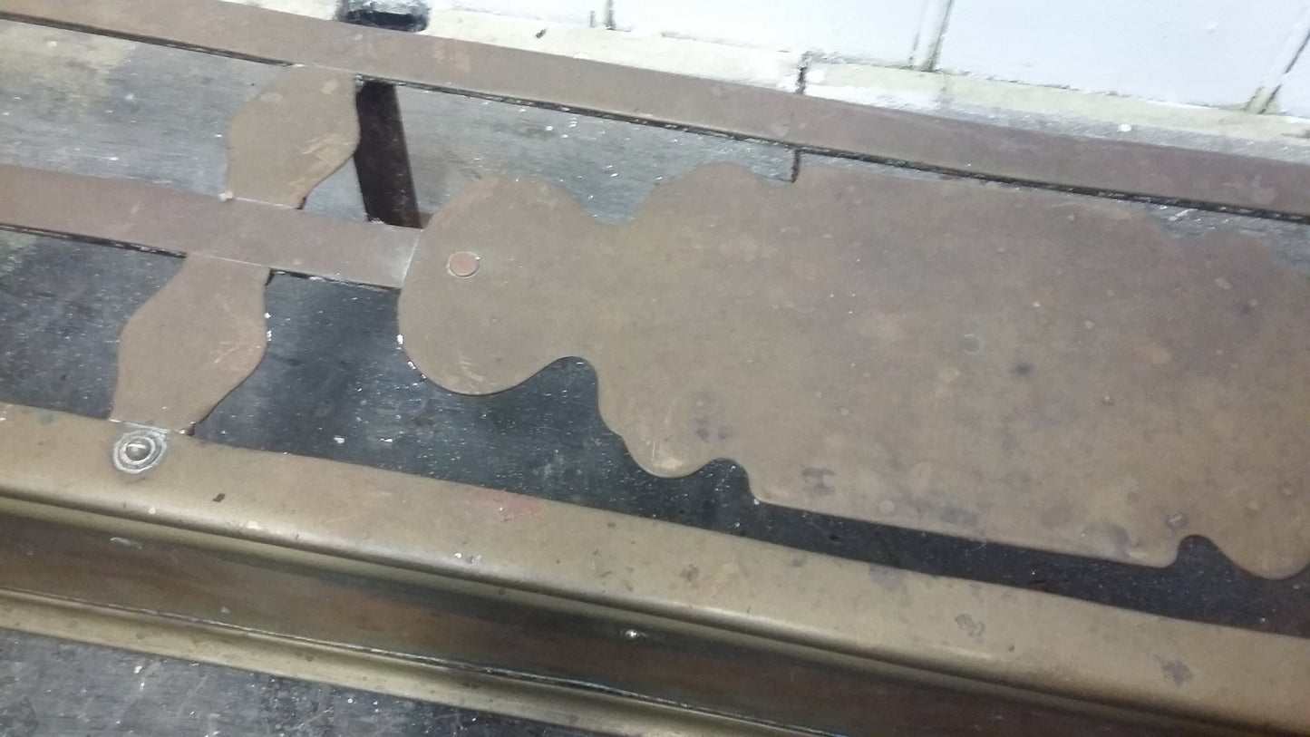Vintage Heavy Brass Fender Fire Curb Fireplace.