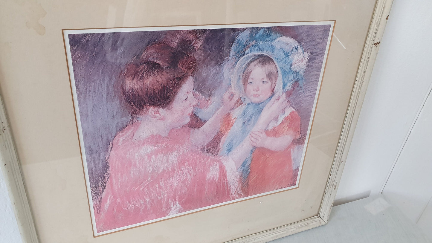 Large Vintage Impressionism Print Mary Cassatt Mother and Little Girl 1905