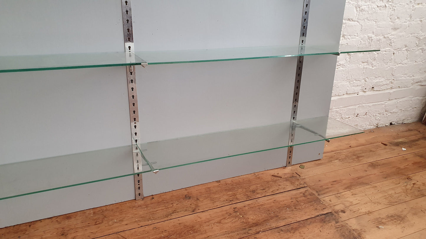 Massive Retro Painted Vintage Shabby Chic Glass Shelf Shelves Display Kitchen Bathroom Shop Display