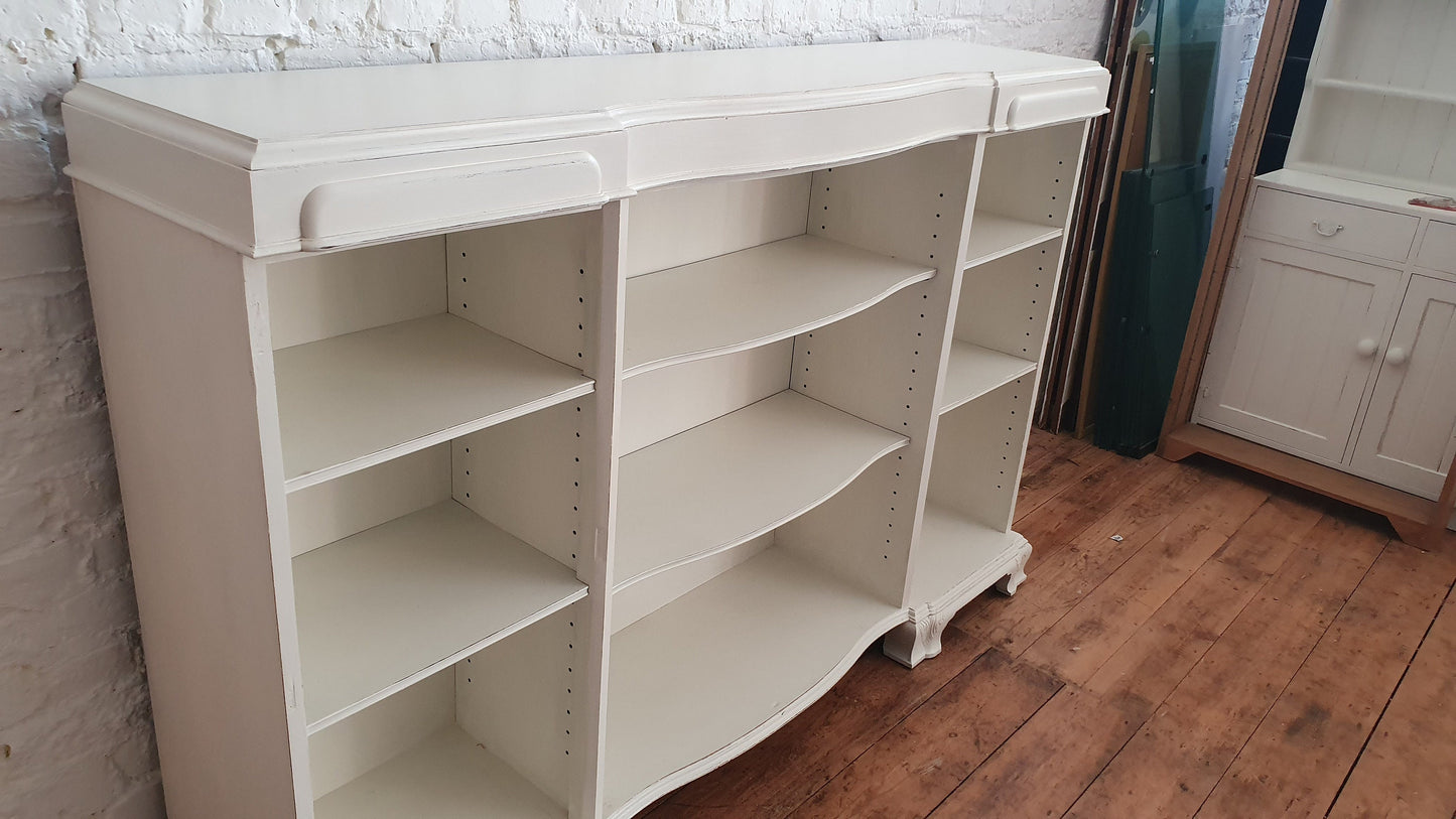 Massive Vintage Mahogany Bookcase Shelves Shop Display From Harrods Adjustable Shelves Hand Painted in Farrow and Ball