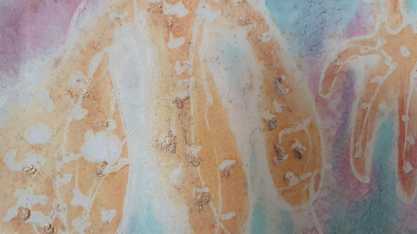 Vintage Print on Silk Dragon