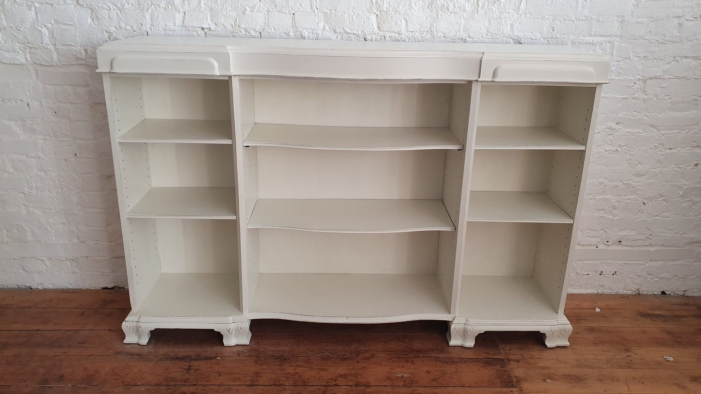 Massive Vintage Mahogany Bookcase Shelves Shop Display From Harrods Adjustable Shelves Hand Painted in Farrow and Ball