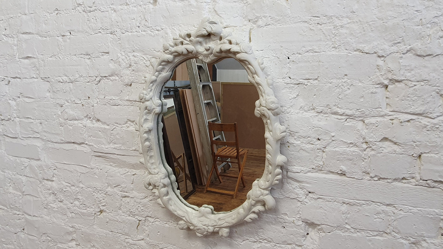 Superb Large Chunky Ornate 60's Plaster Mirror Painted in Farrow and Ball Mirror