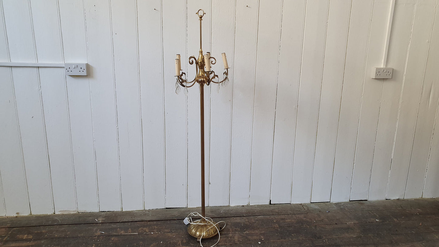 Vintage Fluted 6 Lamp Brass Lamp Lights Kitsch 80’s Glamour