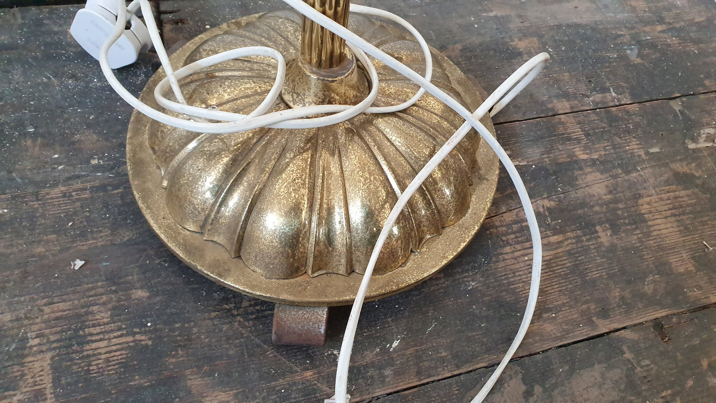 Vintage Fluted 6 Lamp Brass Lamp Lights Kitsch 80’s Glamour