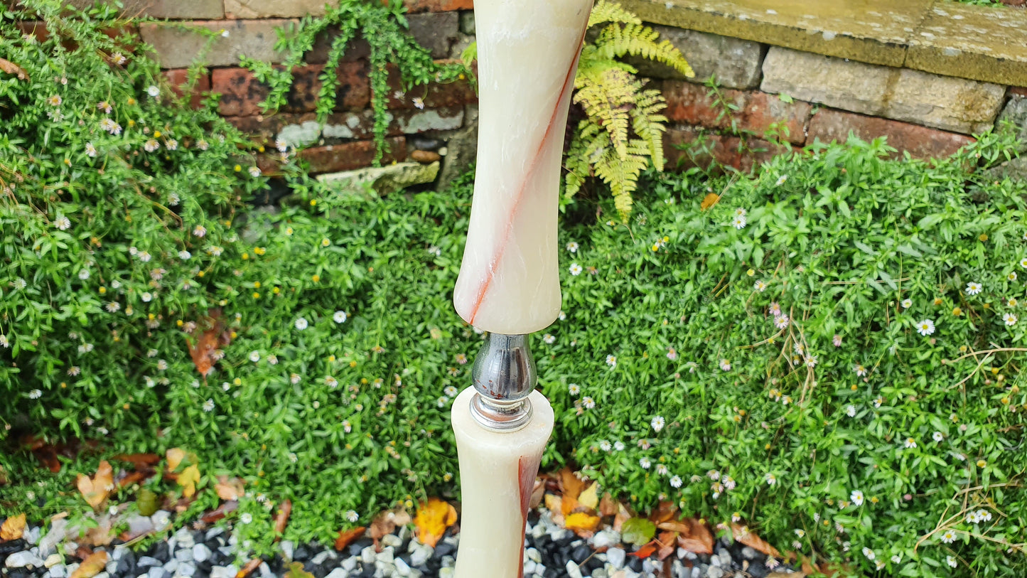 Working Vintage Retro Kitsch Onyx and Composite Onyx Effect 70’s Standard Lamp