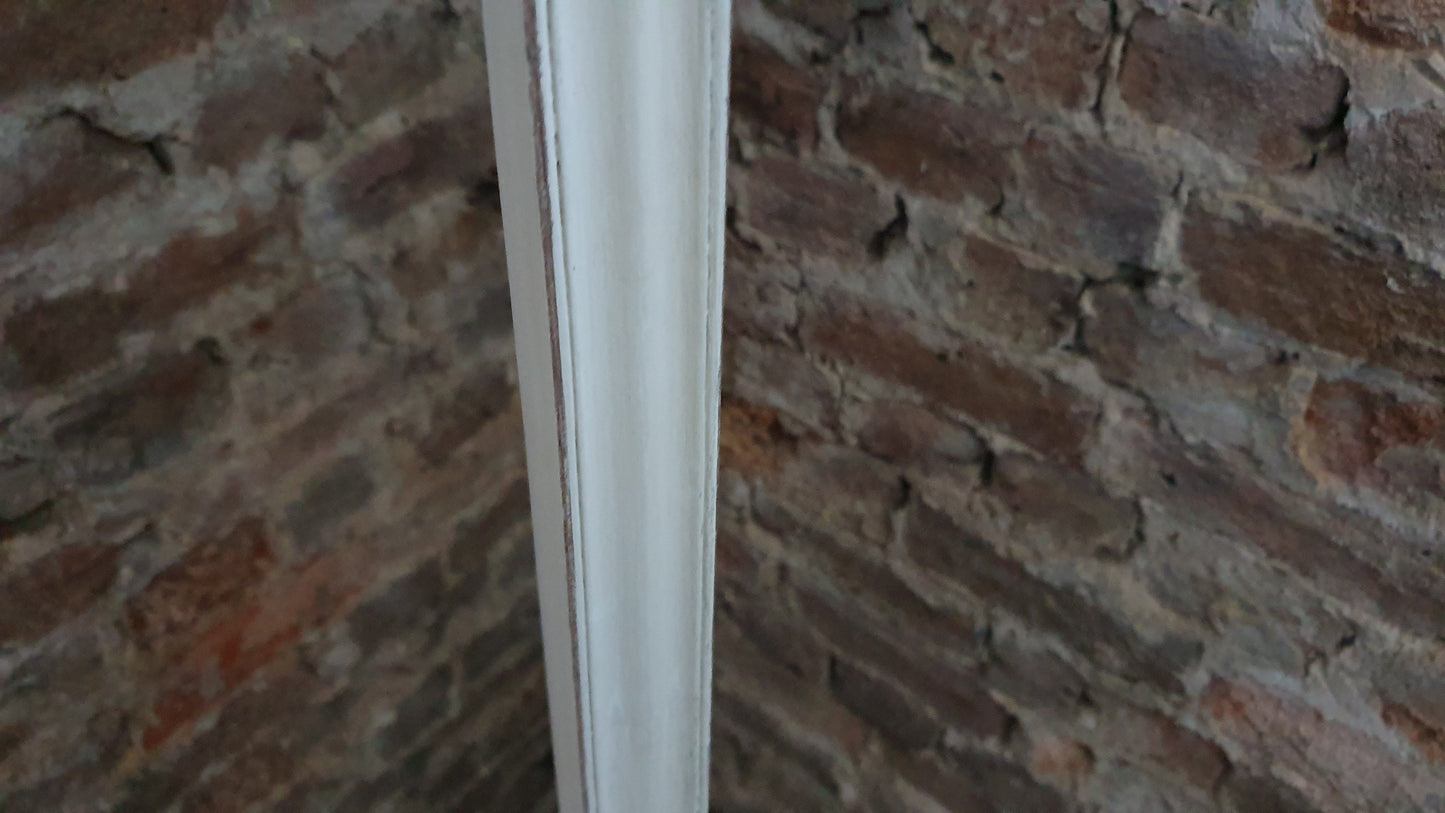 Vintage Painted Shabby Chic Standard Lamp in Annie Sloan Cream and Gold Acrylic. Working.