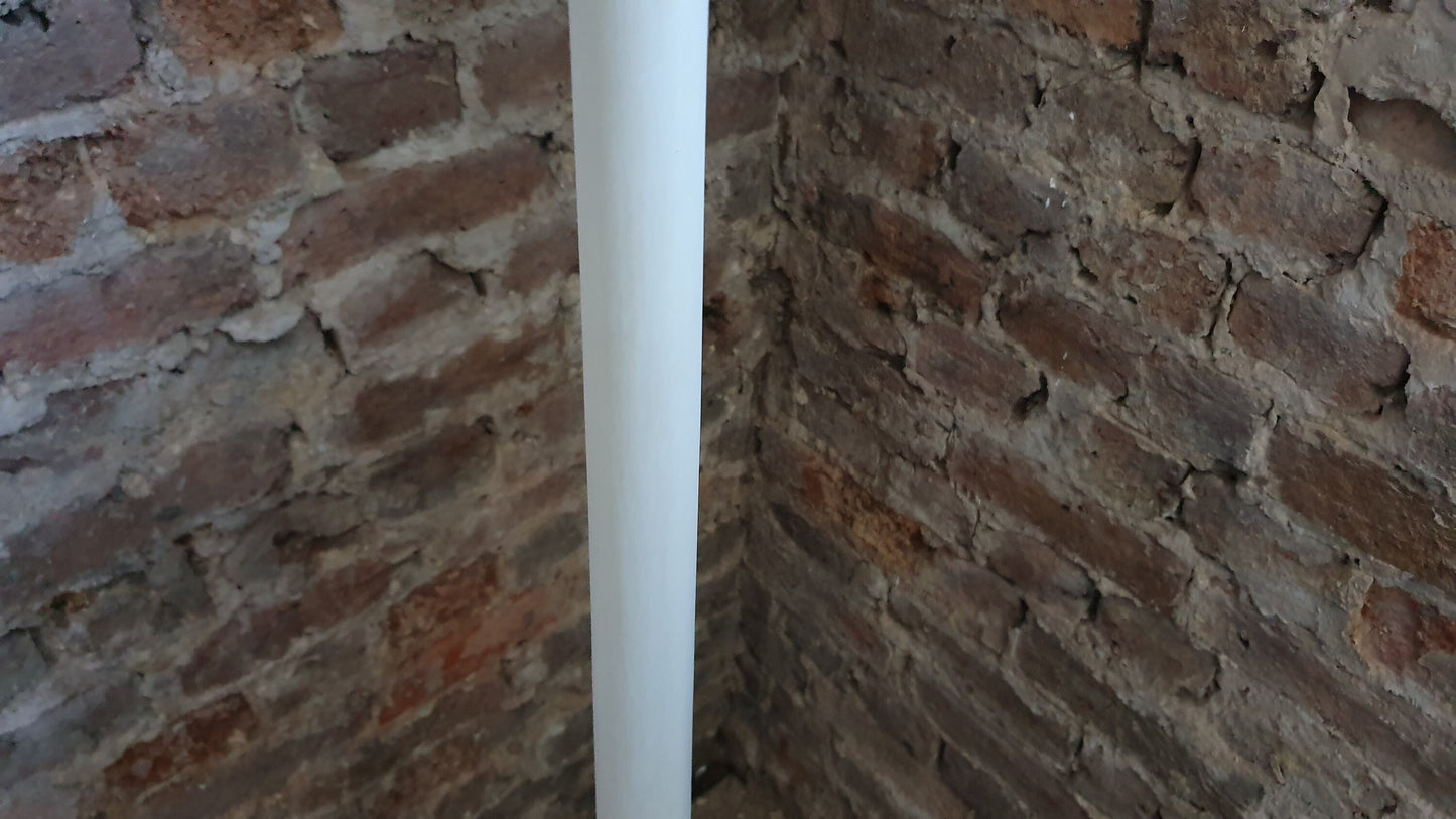 Vintage Painted Shabby Chic Standard Lamp in Annie Sloan Cream and Gold Acrylic