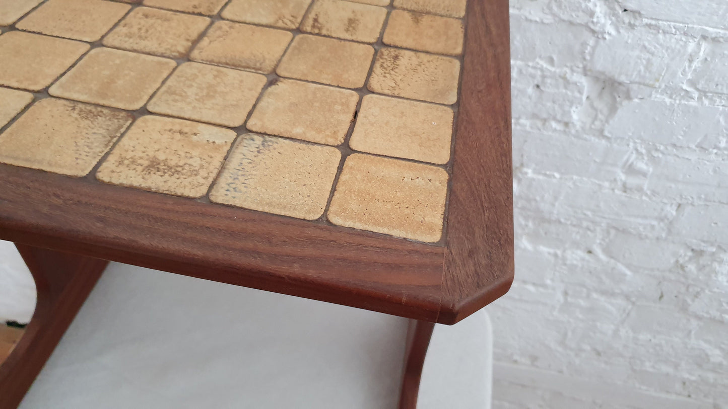 Vintage Retro G Plan Retro Teak and Tile Side Occasional Table. Plant Stand Bedside Coffee Table