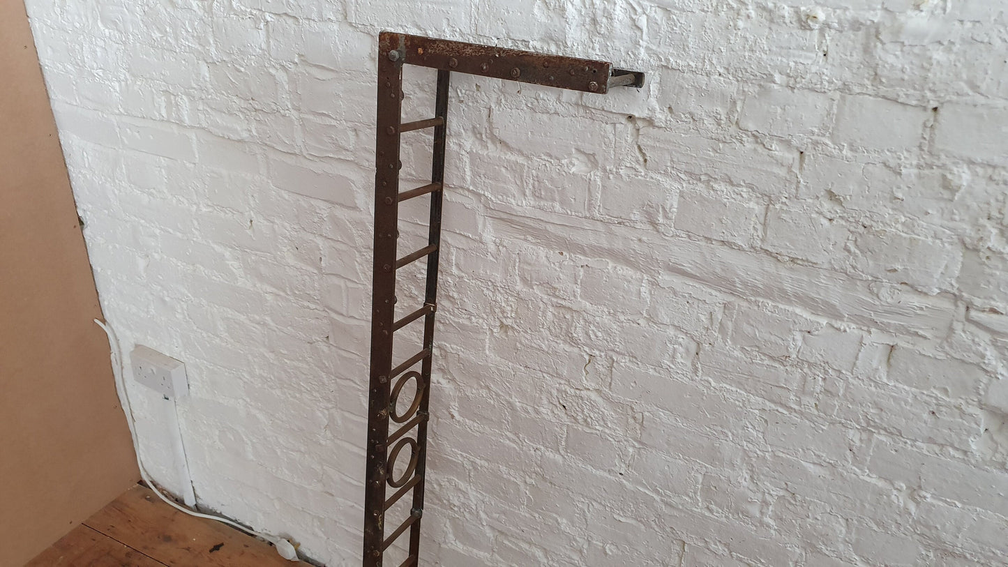 Large Vintage Very Heavy Iron and Brass Fender