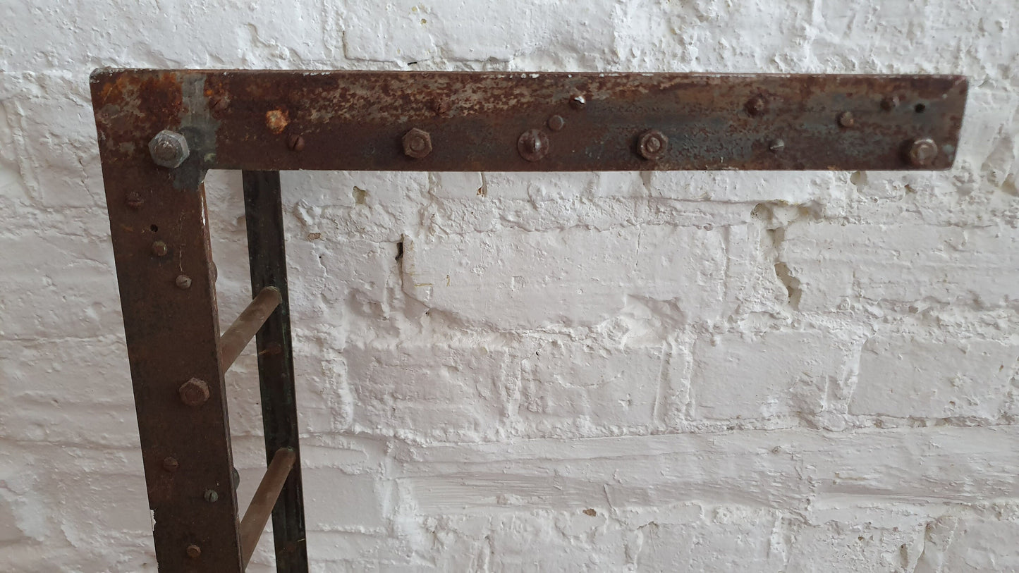 Large Vintage Very Heavy Iron and Brass Fender