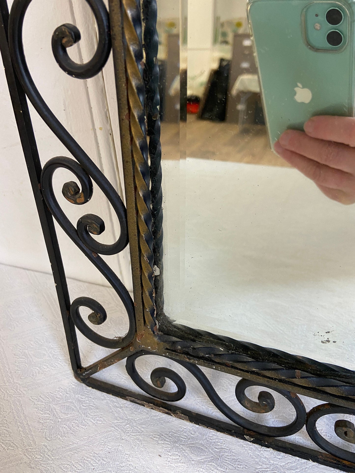 Vintage Metal Quirky Retro Mirror.