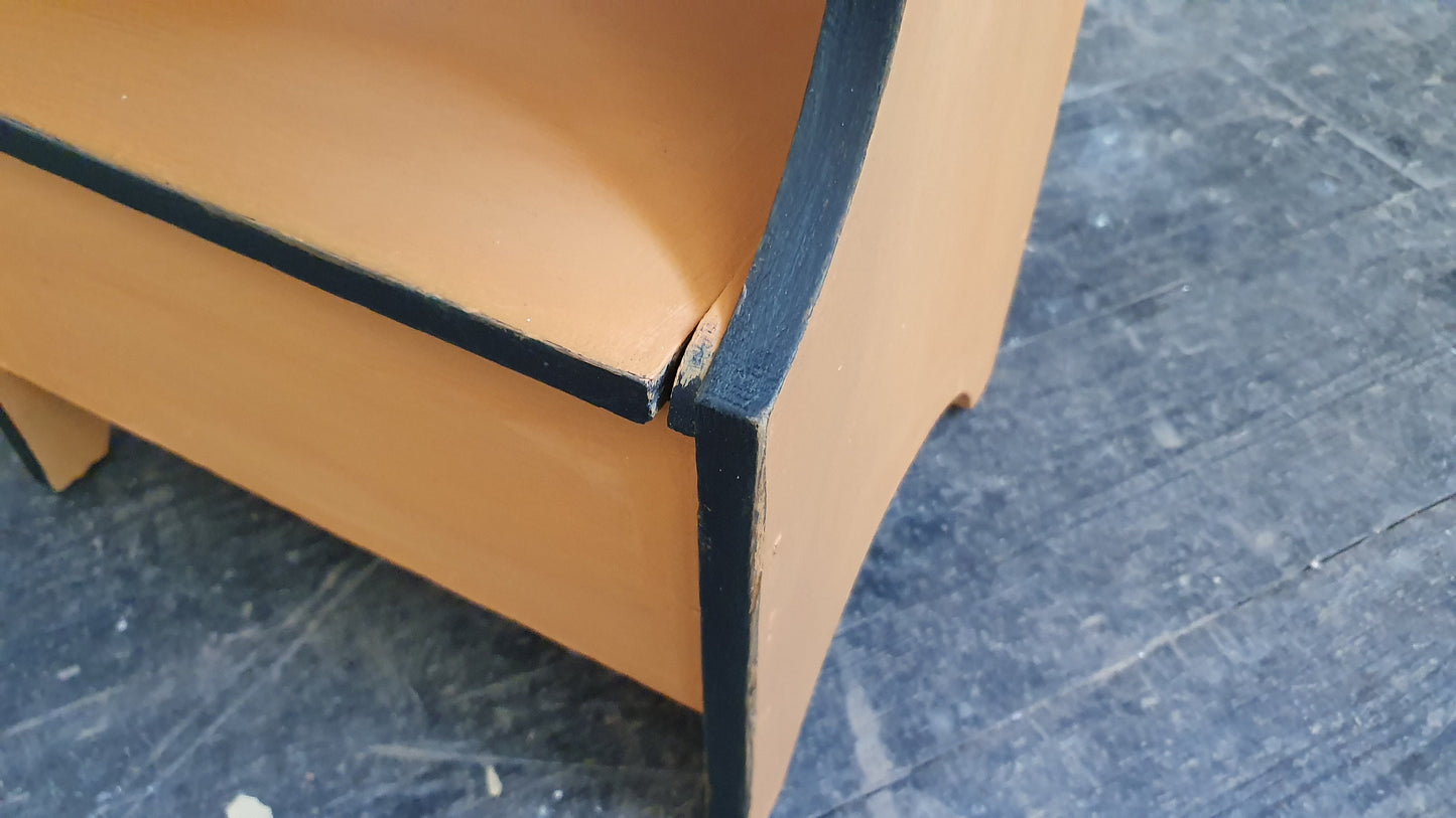 Vintage Retro Hand Painted Work Box Side Coffee Table Stool in Annie Sloan and Farrow and Ball