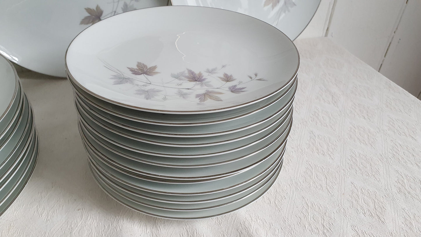 23 Quality Noritake Harwood Autumn Leaves Browns Lilac Hues Dinner Salad Plates