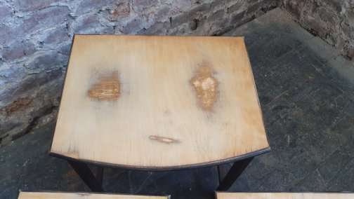Unique Upcycled Nest of Part Oak Occasional Side Coffee Tables.