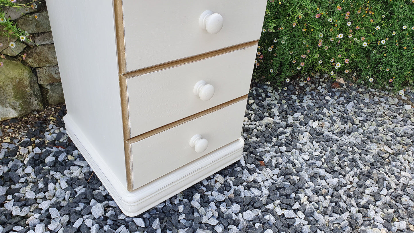 Top Quality Hand Painted in Farrow and Ball Bedside Table chest of Drawers Sustainable Scandinavian Pine