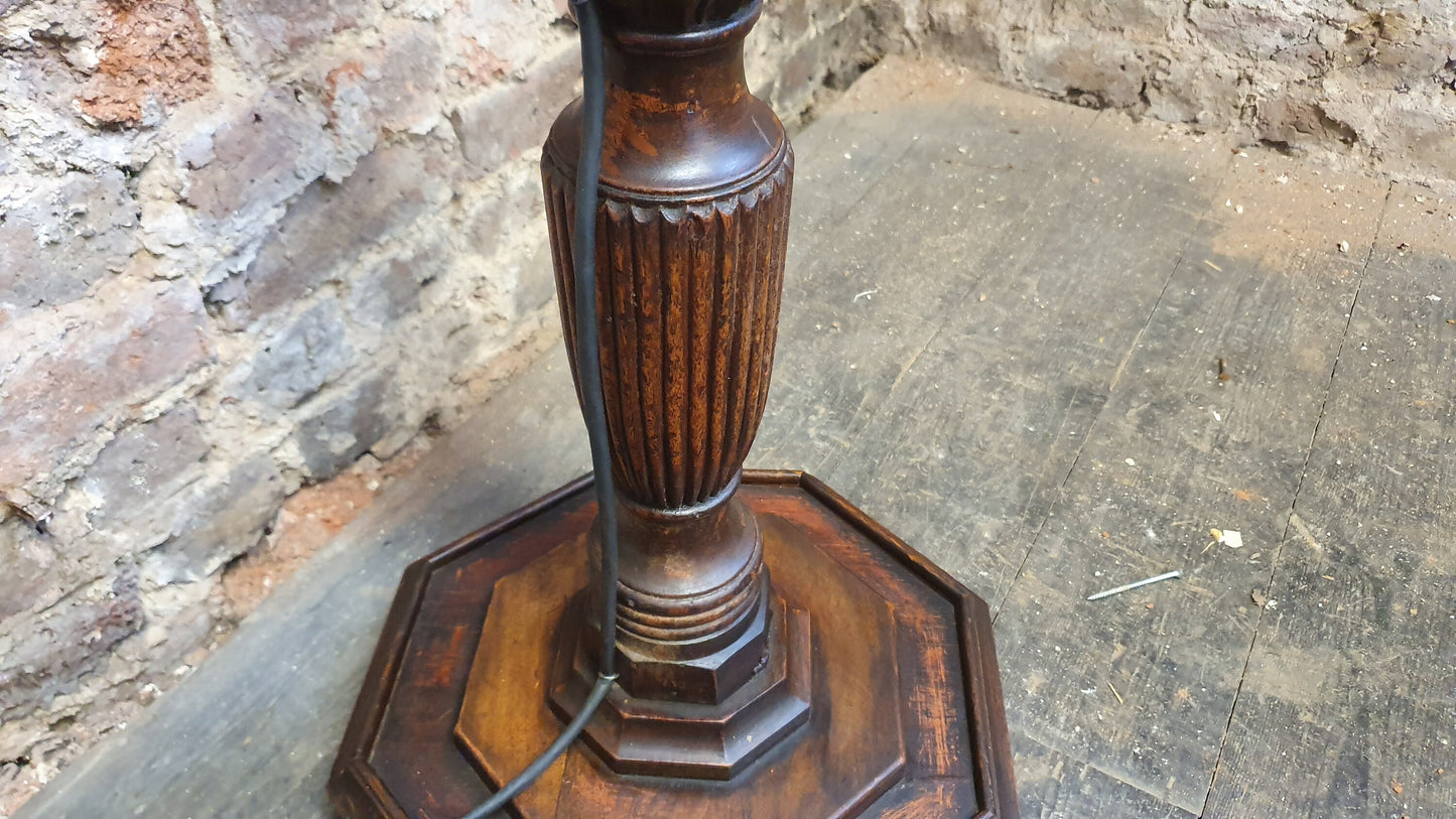 Unique Vintage Bespoke Mahogany Standard Lamp Old Ship’s Decoration