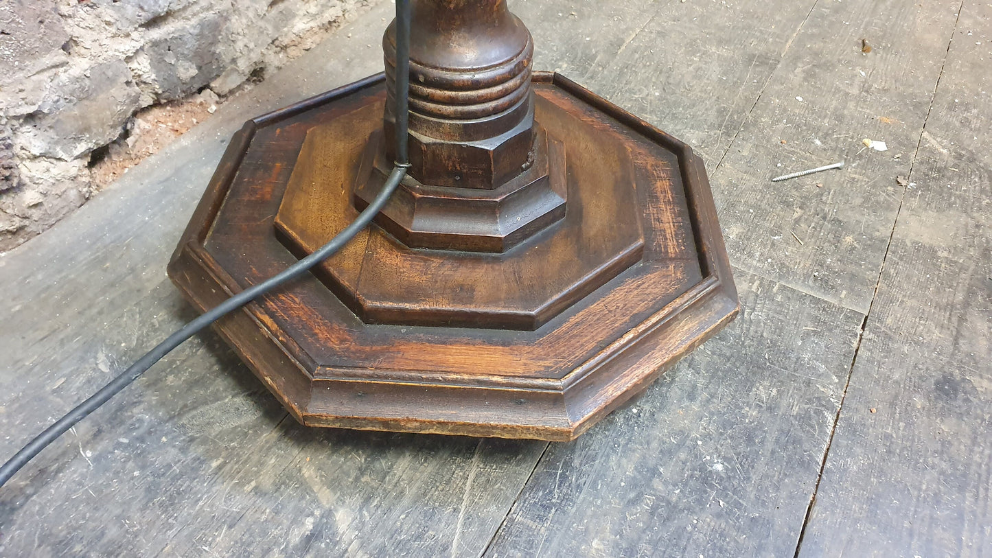 Unique Vintage Bespoke Mahogany Standard Lamp Old Ship’s Decoration