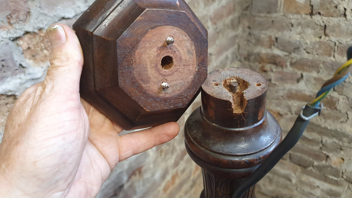 Unique Vintage Bespoke Mahogany Standard Lamp Old Ship’s Decoration