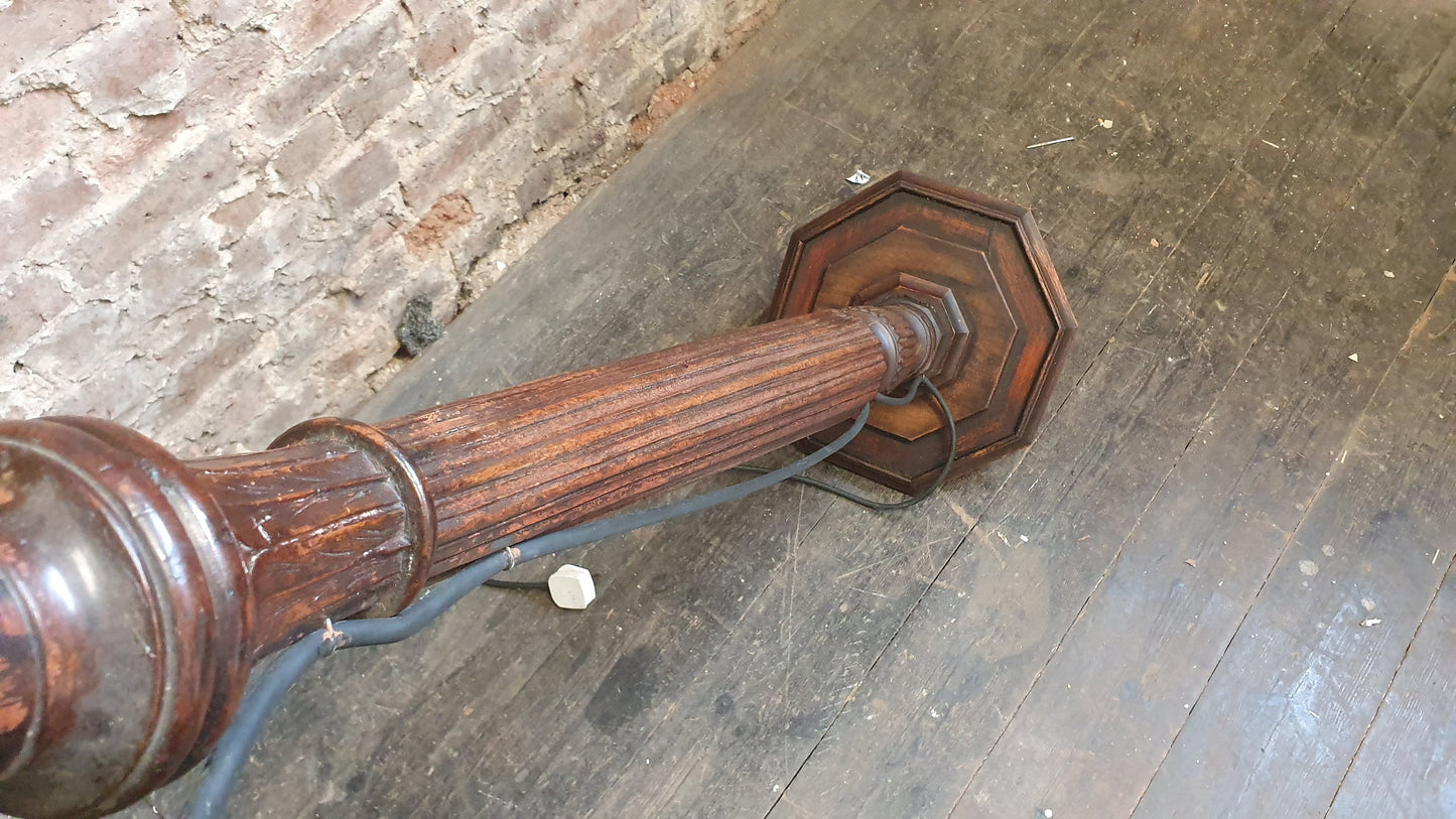 Unique Vintage Bespoke Mahogany Standard Lamp Old Ship’s Decoration