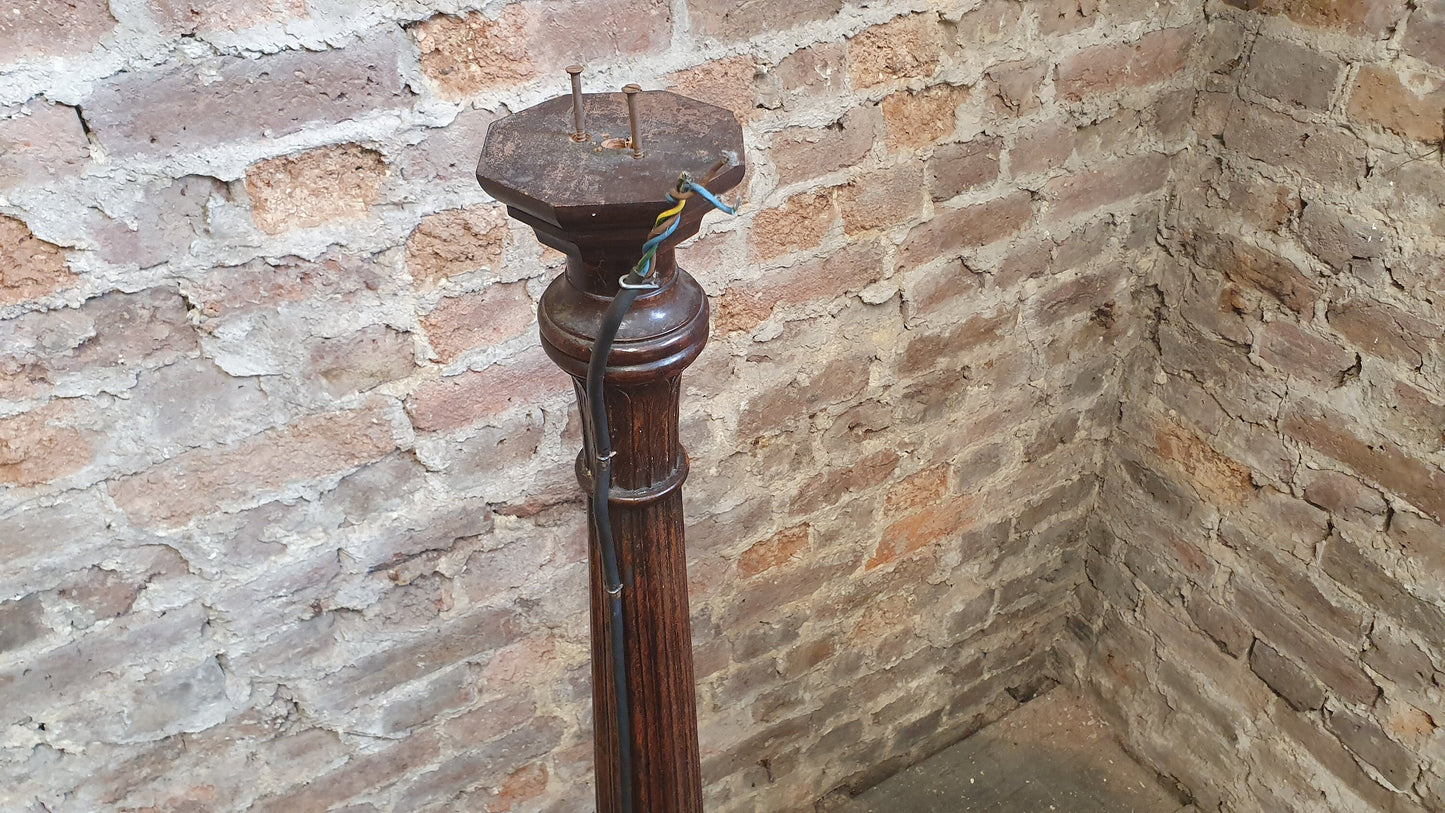 Unique Vintage Bespoke Mahogany Standard Lamp Old Ship’s Decoration