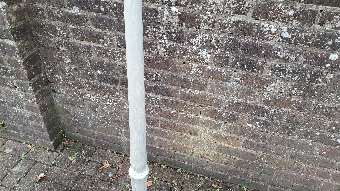 Vintage Painted Shabby Chic Standard Lamp Turned and Fluted ‘Washed’ in Farrow and Ball French Gray It is 1950’s or 60’s