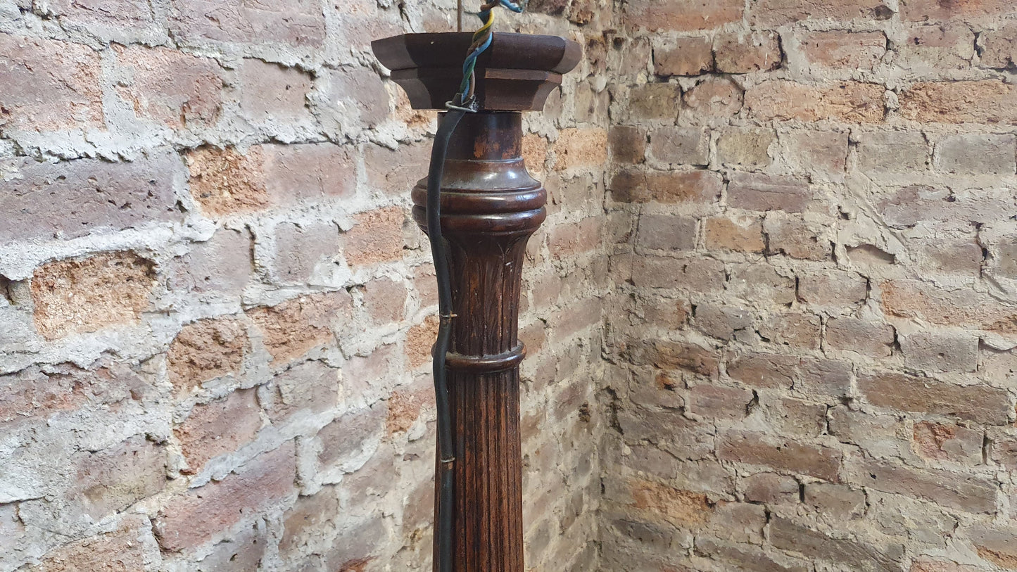 Unique Vintage Bespoke Mahogany Standard Lamp Old Ship’s Decoration