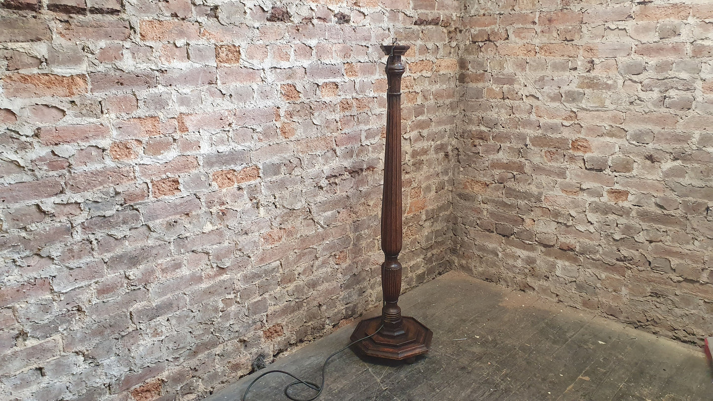 Unique Vintage Bespoke Mahogany Standard Lamp Old Ship’s Decoration
