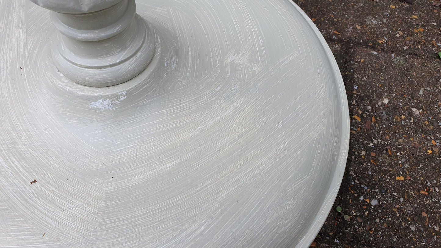 Vintage Painted Shabby Chic Standard Lamp Turned and Fluted ‘Washed’ in Farrow and Ball French Gray It is 1950’s or 60’s