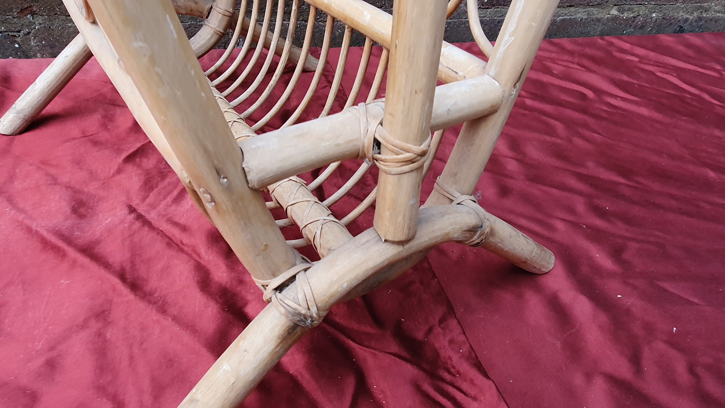 Vintage Bamboo Age Worn Vintage Magazine Rack Home and Garden
