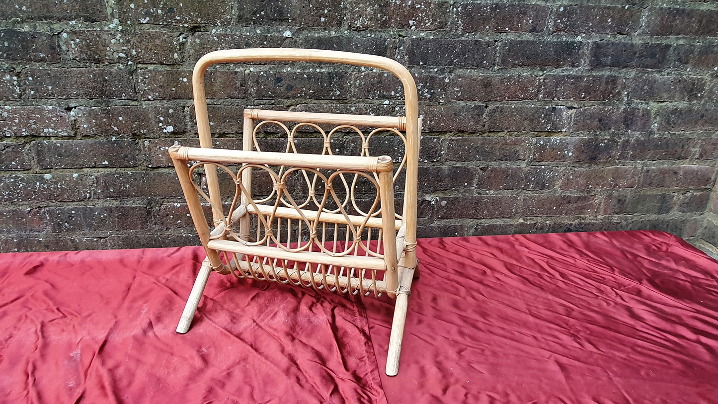 Vintage Bamboo Age Worn Vintage Magazine Rack Home and Garden