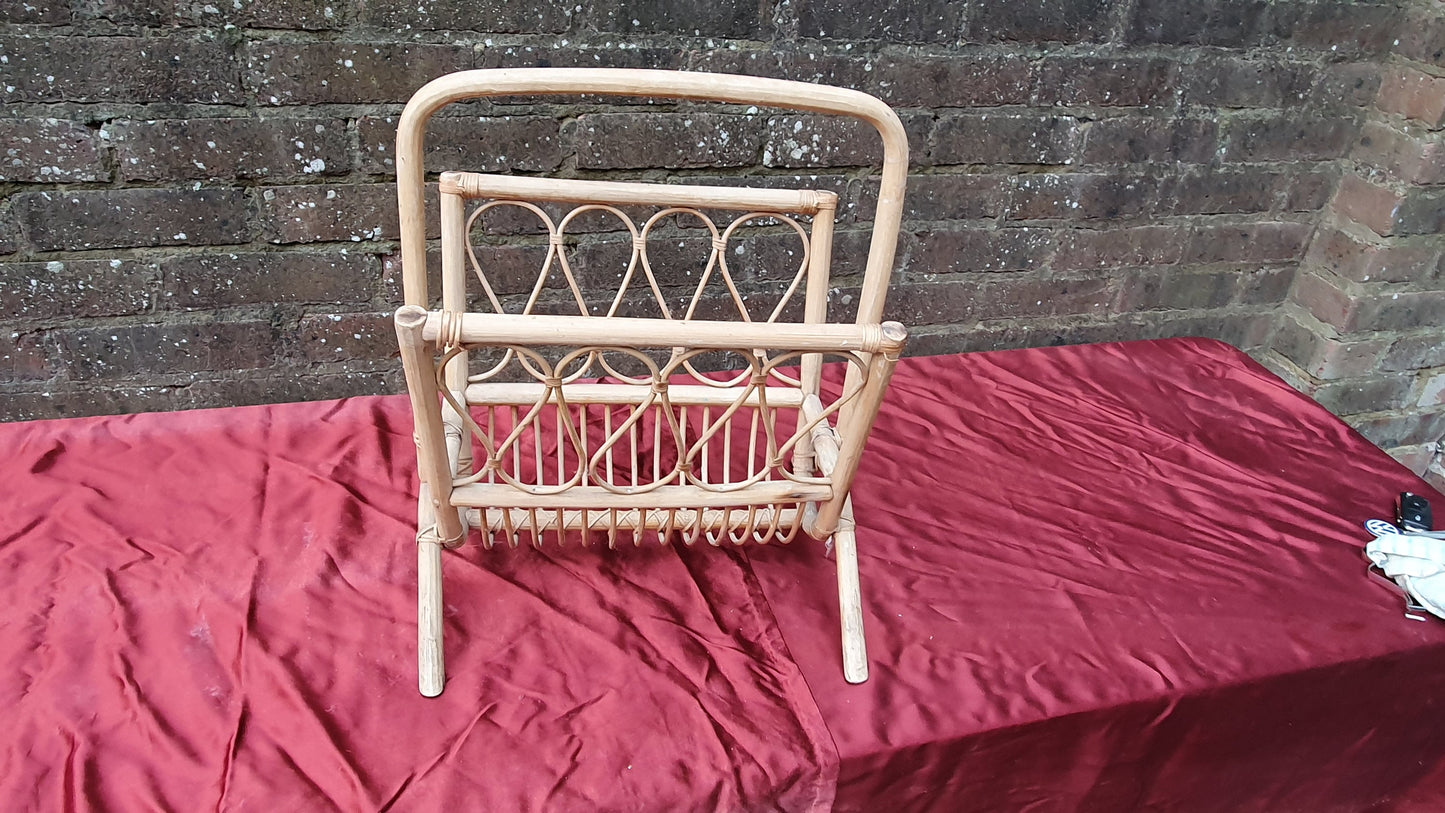 Vintage Bamboo Age Worn Vintage Magazine Rack Home and Garden