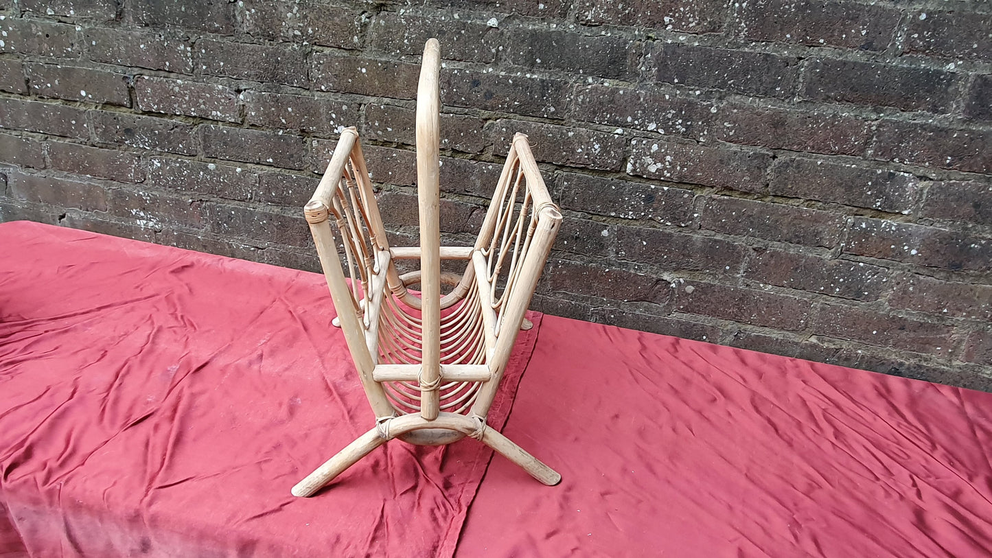 Vintage Bamboo Age Worn Vintage Magazine Rack Home and Garden