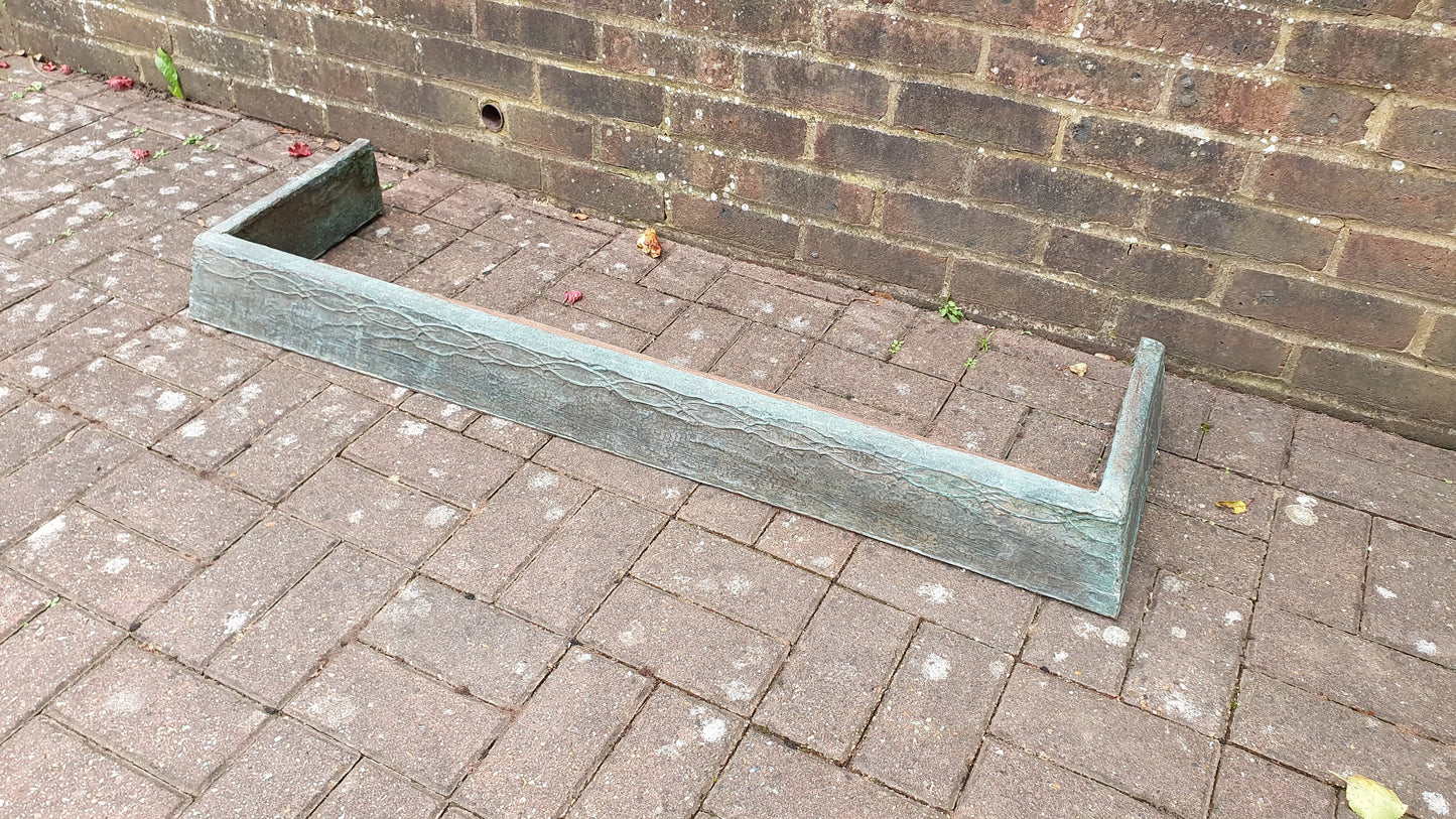 Large Vintage Copper Fireplace Fender Fire Curb Oxidised