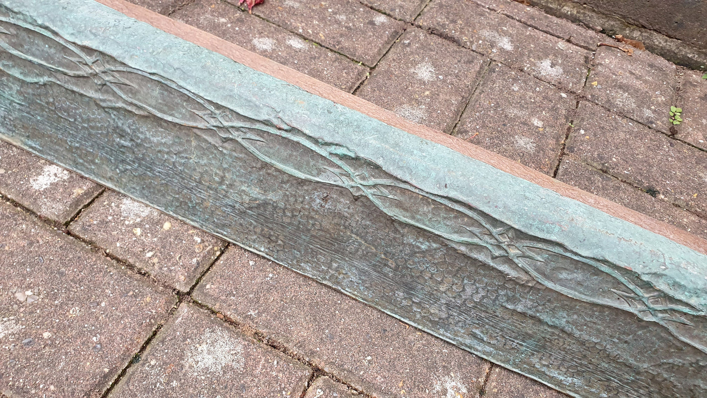 Large Vintage Copper Fireplace Fender Fire Curb Oxidised
