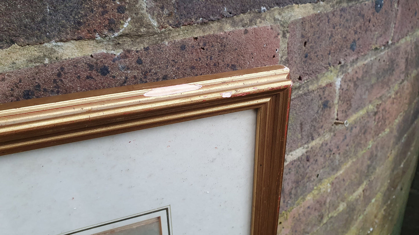 John Sanderson Wells Fox Vintage Fox Hunting Colour Print Gold Gilt Frame 60 x 51.5 cm