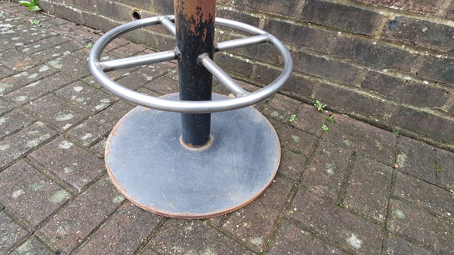 26 kg Vintage 70's Retro Bar Stool Solid Iron Chrome Leatherette Superb Quality and Style