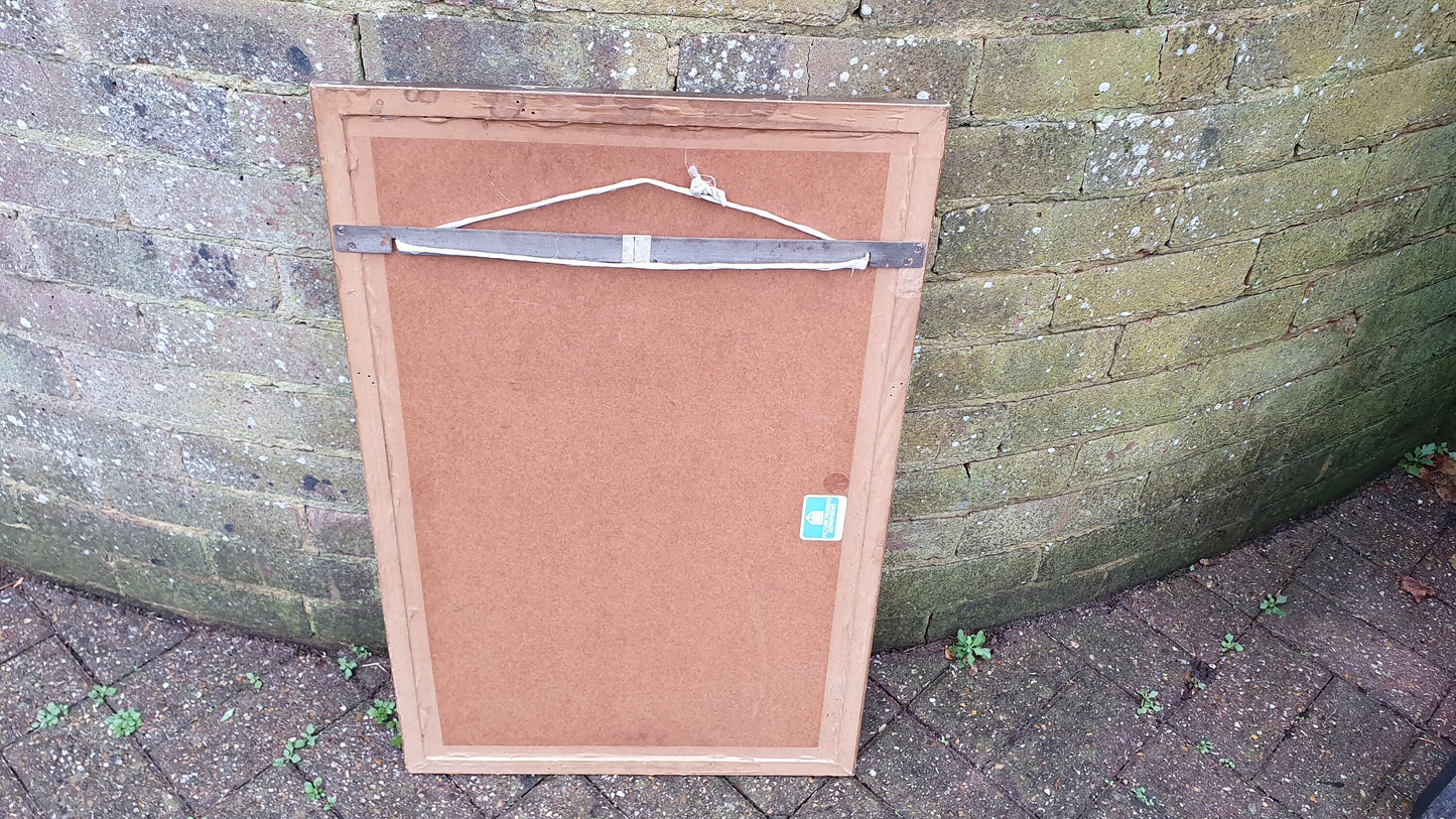 Large Vintage Gold Gilt Bevelled Wall Mirror 1970’s. 70.5 x 45 cm