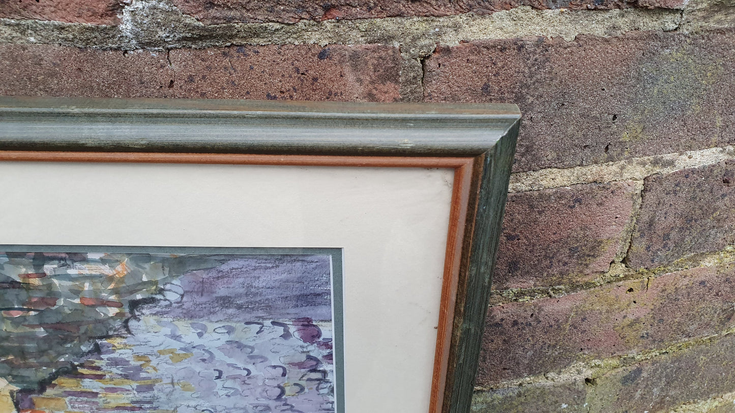 Watercolour 'Picnic at Waverley Abbey' Theresa Dupuis Signed Watercolour Original British Impressionist Artwork Framed