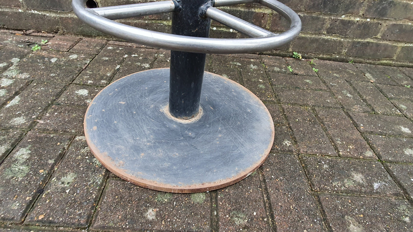 26 kg Vintage 70's Retro Bar Stool Solid Iron Chrome Leatherette Superb Quality and Style