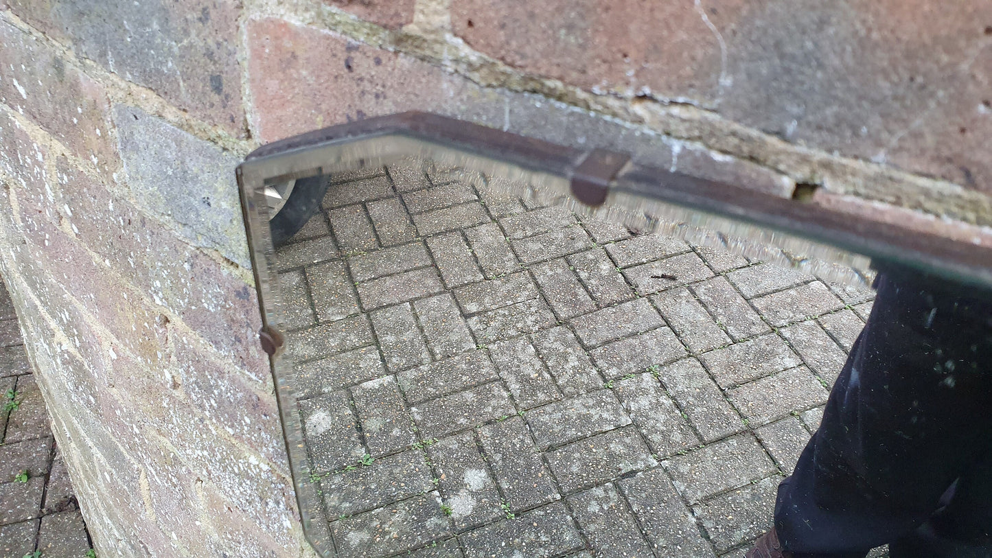 Vintage Retro Shaped Bevelled Wall Mirror 1950's Frameless.