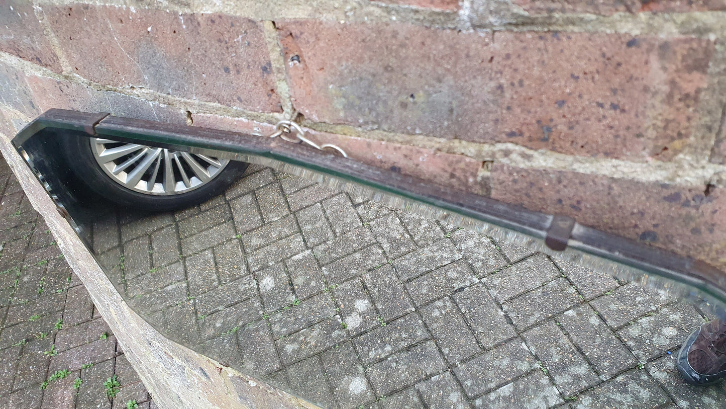 Vintage Retro Shaped Bevelled Wall Mirror 1950's Frameless.