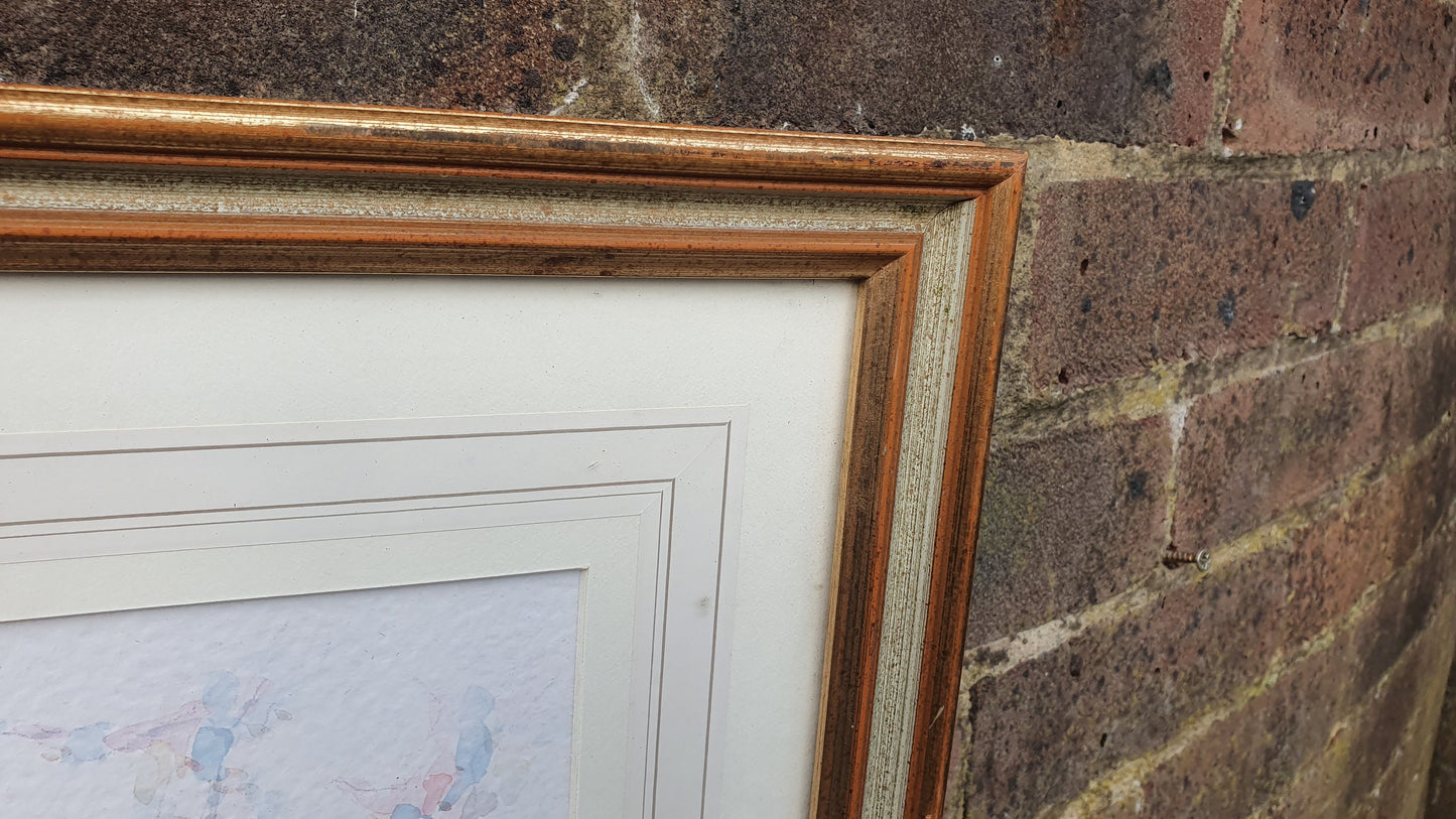 Huge Wonderful 'Vecchio Cortile' Italian Original Signed M. Marten Watercolour Sicily Cottage Steps Framed 74 x 54.5 cm