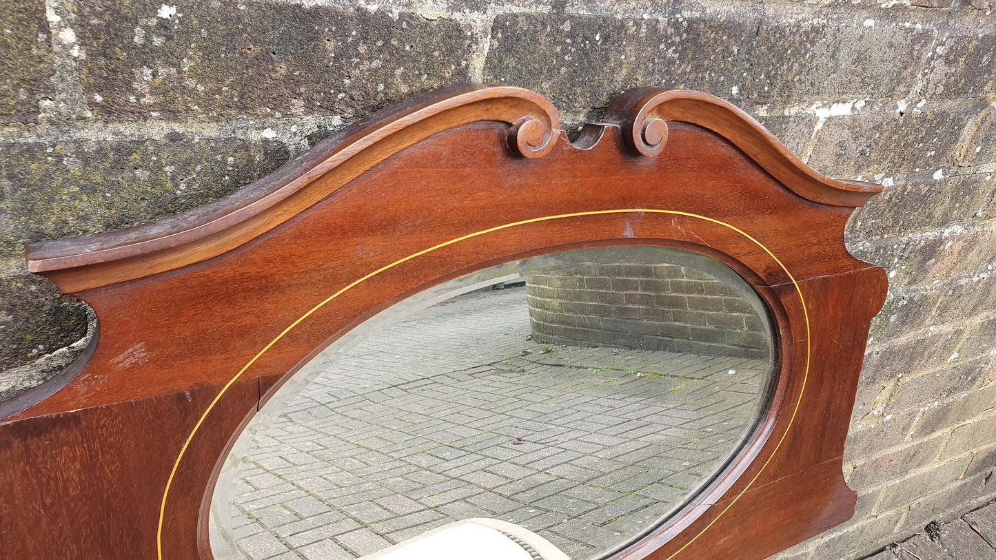Early 20th Century Shaped Vintage Mahogany Wall Mirror